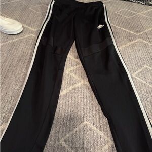 Adidas Kids Black Joggers with White Stripes